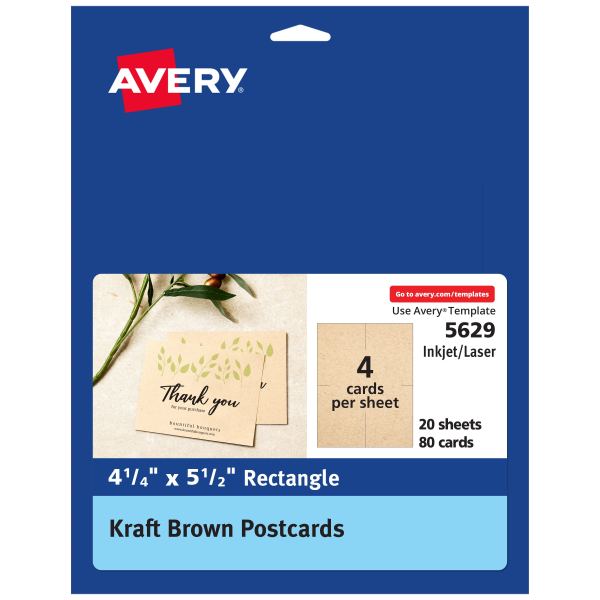 Postcards, 4-1/4" x 5-1/2", Kraft Brown